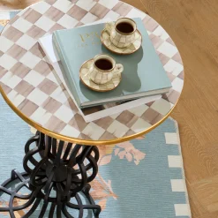 Mocha Check Espresso Cup & Saucer Set