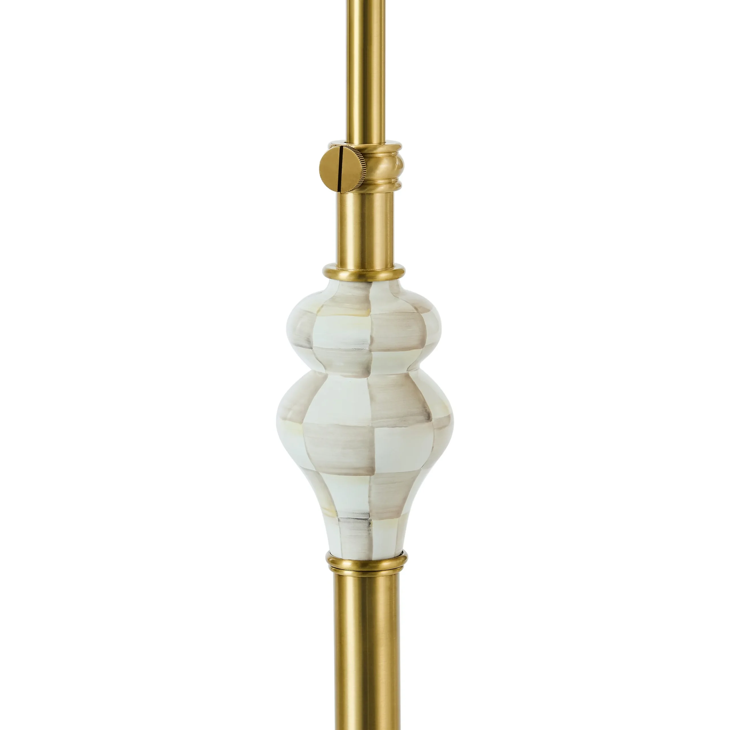Mocha Check Farmhouse Floor Lamp