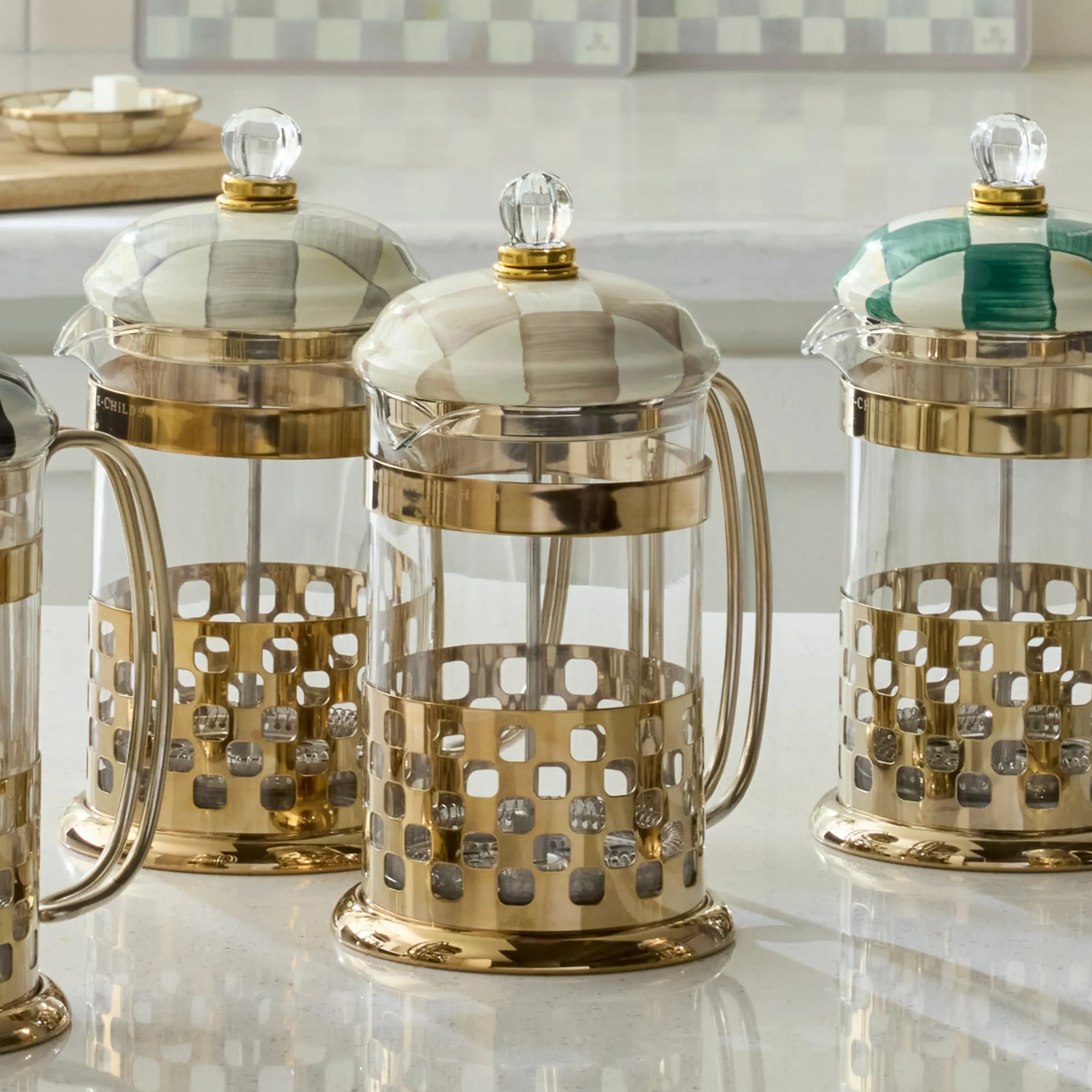 Mocha Check French Press