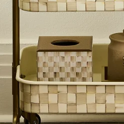 Mocha Check Glass Boutique Tissue Box Cover