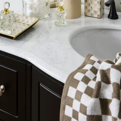 Mocha Check Hand Towel
