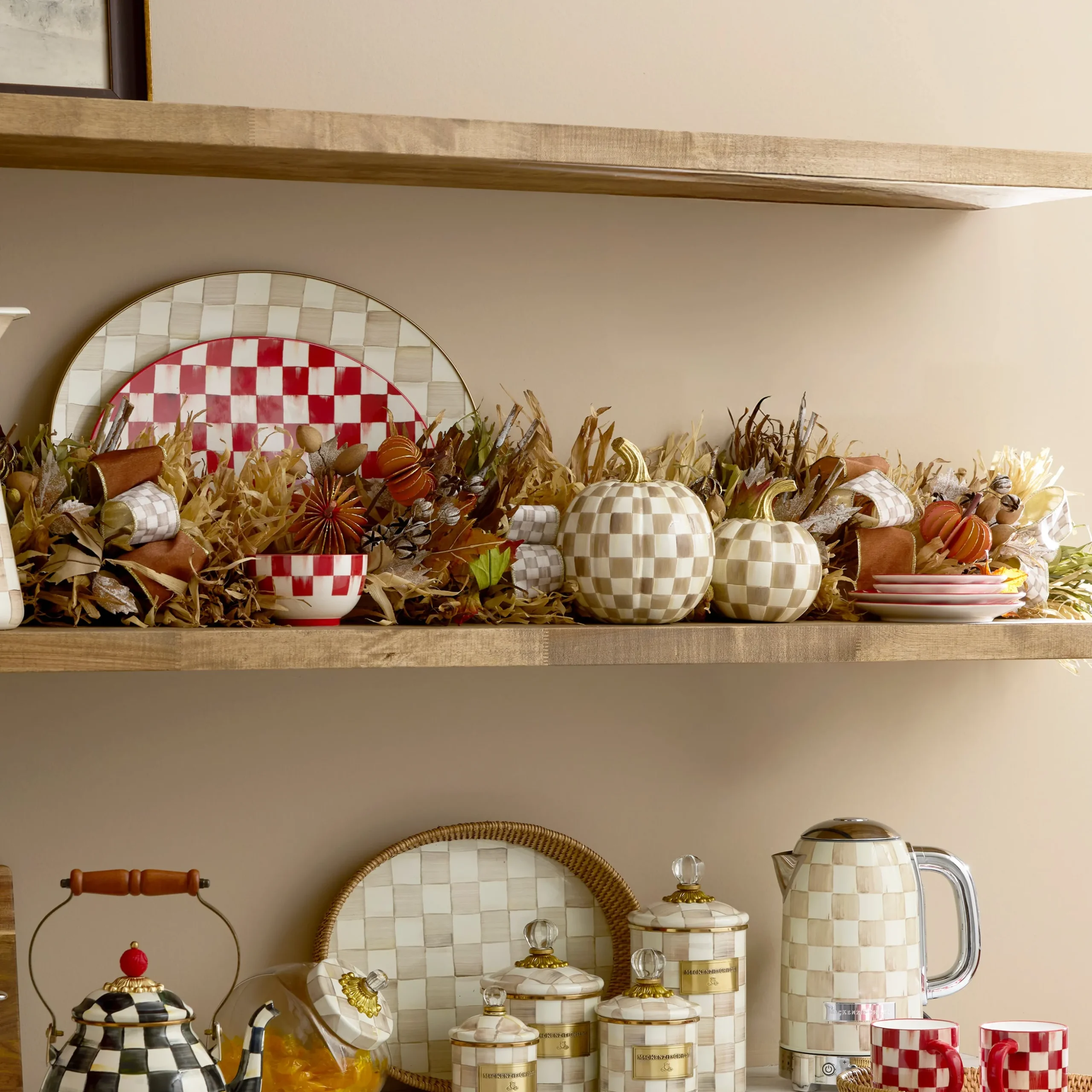 Mocha Check Harvest Garland