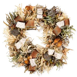 Mocha Check Harvest 25" Wreath