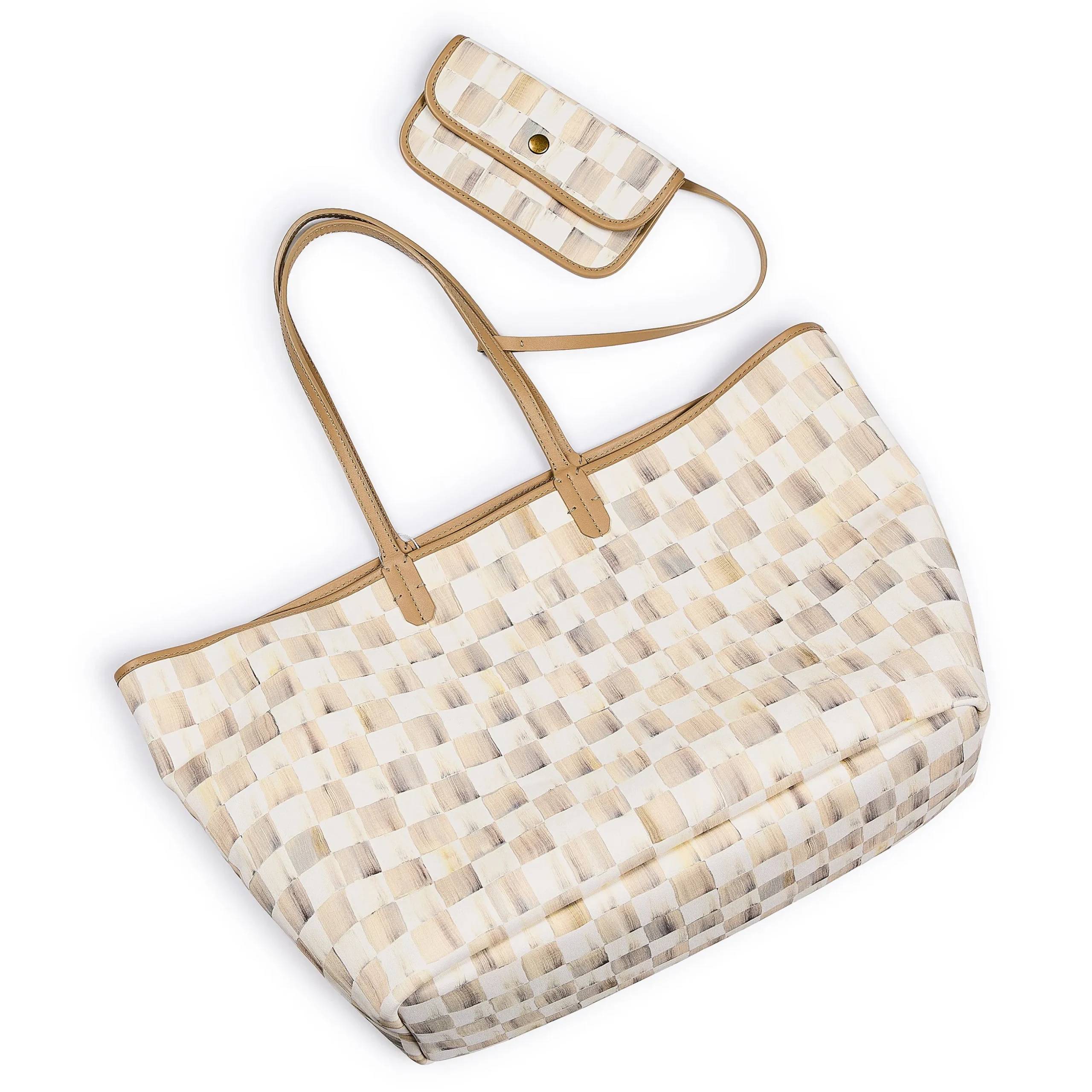 Mocha Check Large Marche Tote