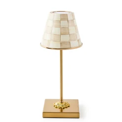 Mocha Check LED Rechargeable Cafe Table Lamp