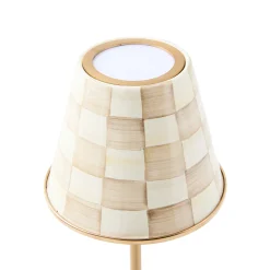 Mocha Check LED Rechargeable Cafe Table Lamp
