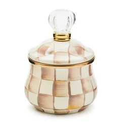 Mocha Check Lidded Sugar Bowl