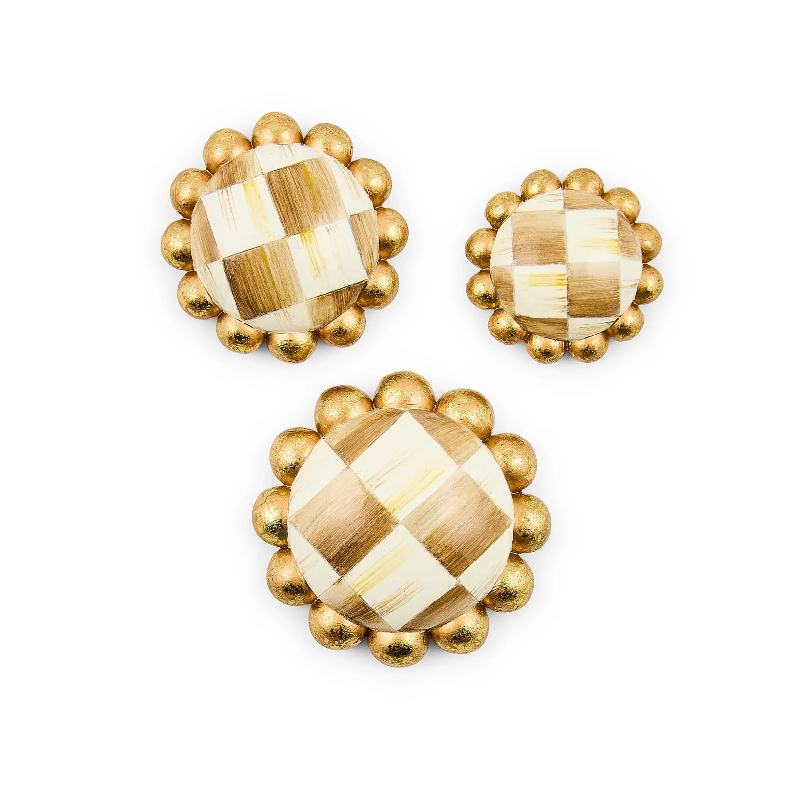 Mocha Check Magnets, Set of 3