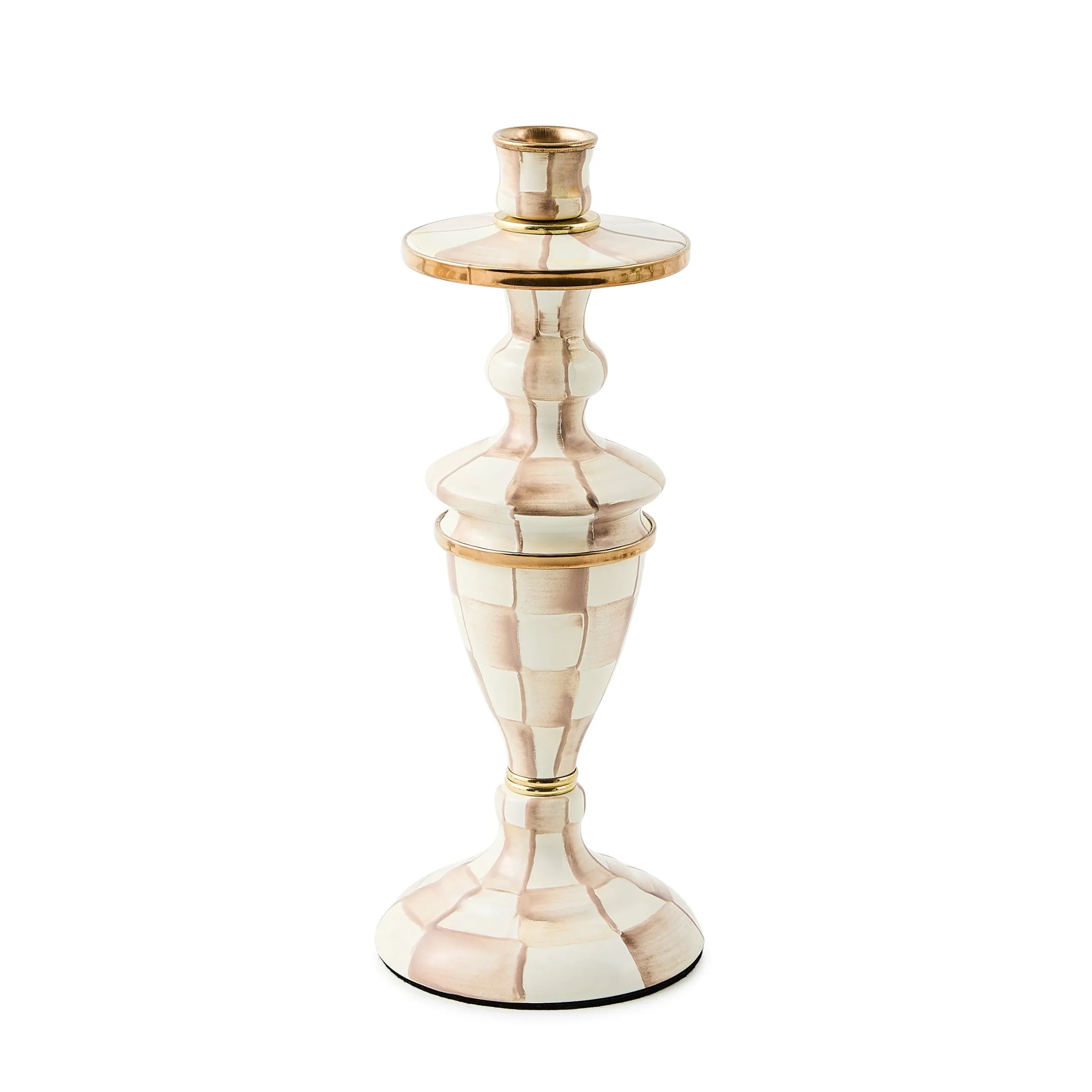 Mocha Check Medium Candlestick