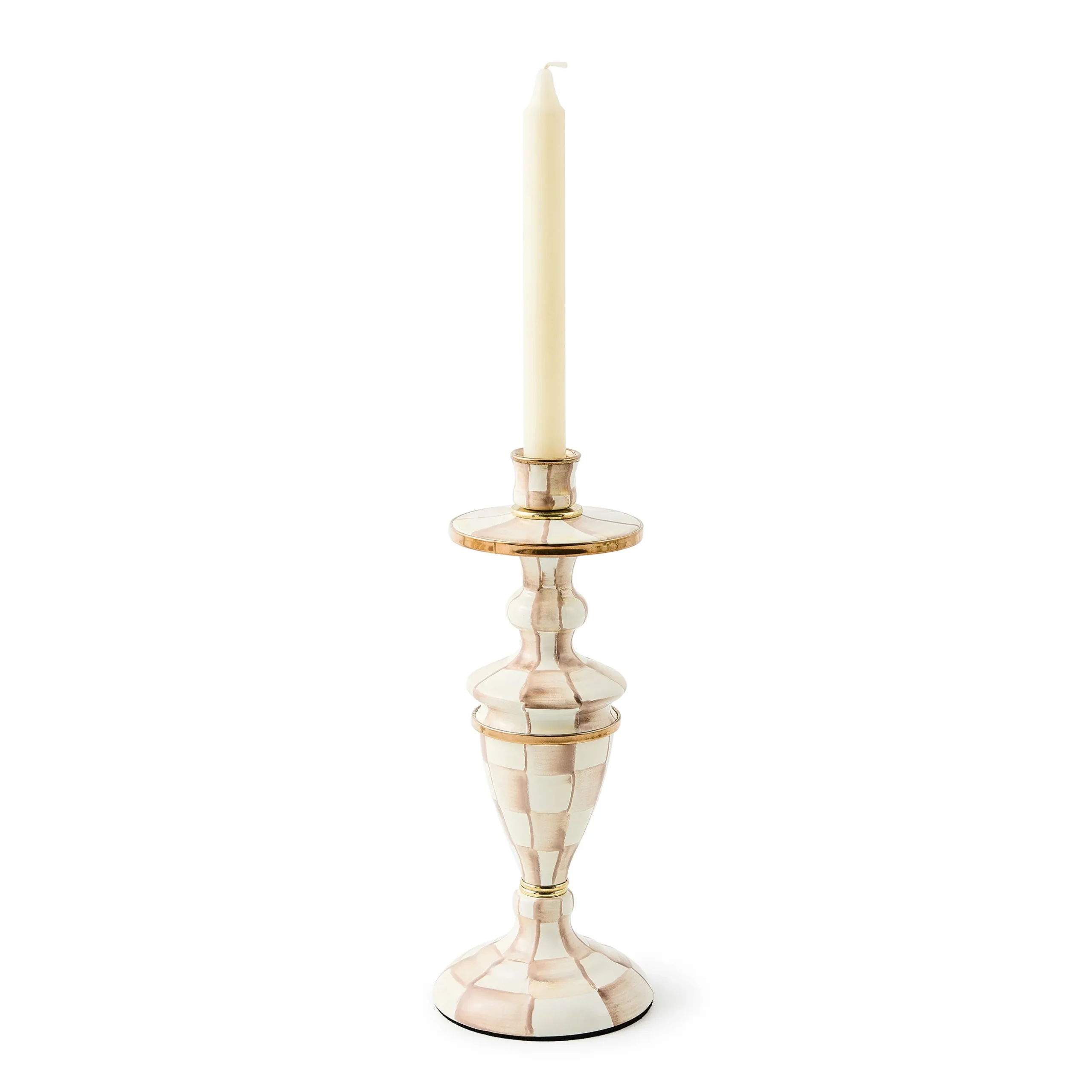 Mocha Check Medium Candlestick