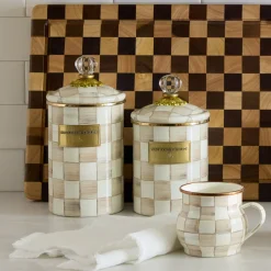 Mocha Check Medium Canister