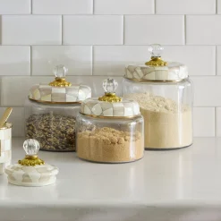 Mocha Check Medium Kitchen Canister
