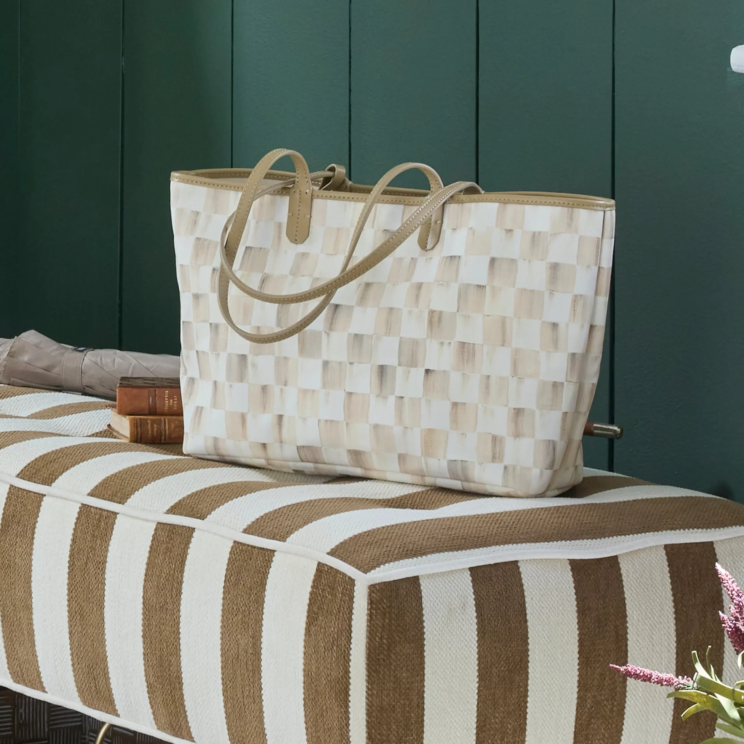 Mocha Check Medium Marche Tote