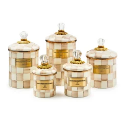 Mocha Check Mini Canister