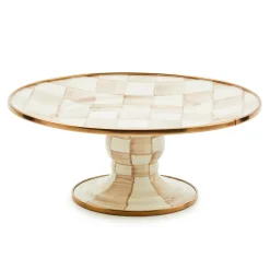 Mocha Check Mini Pedestal Platter