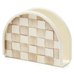 Mocha Check Napkin Holder