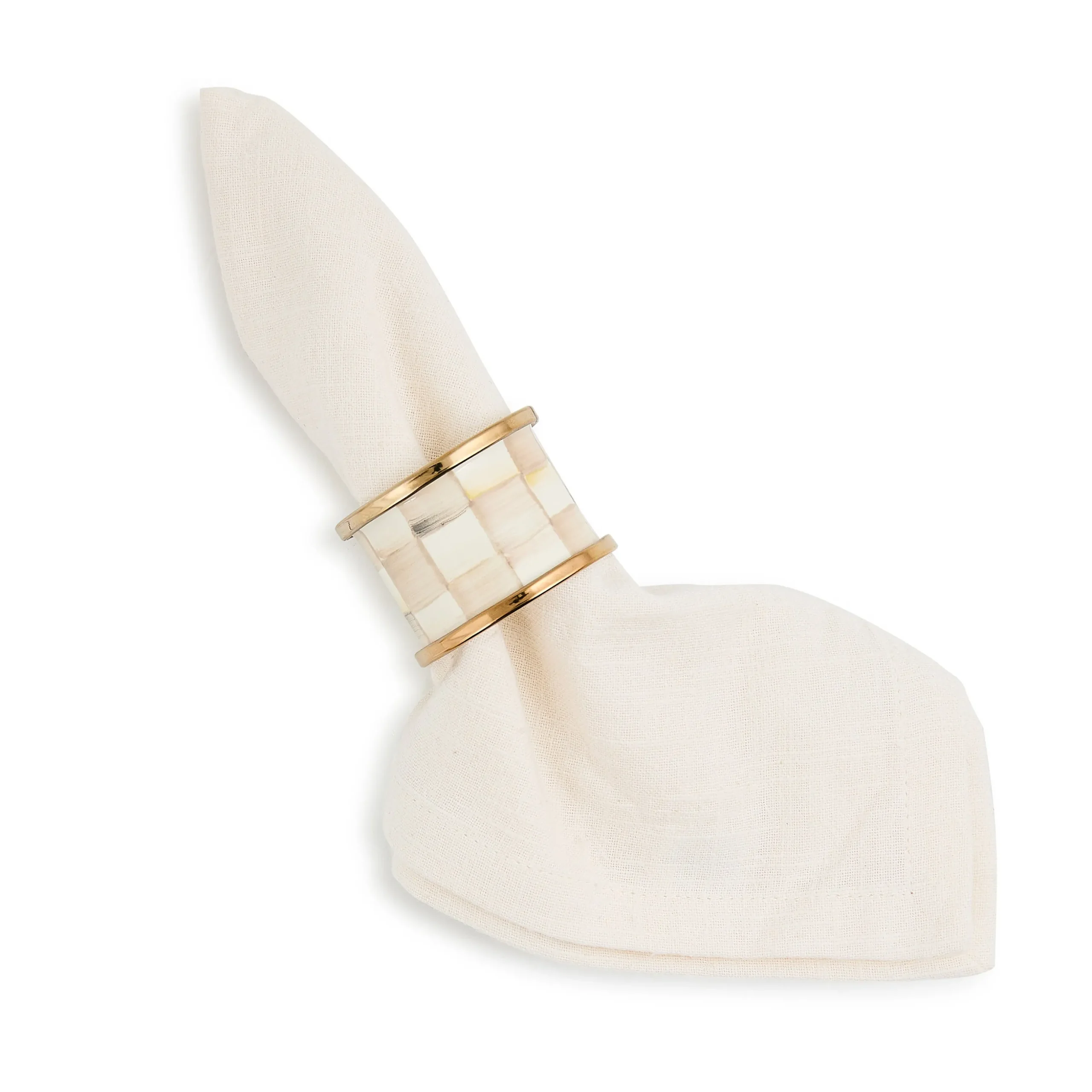 Mocha Check Napkin Rings, Set of 4