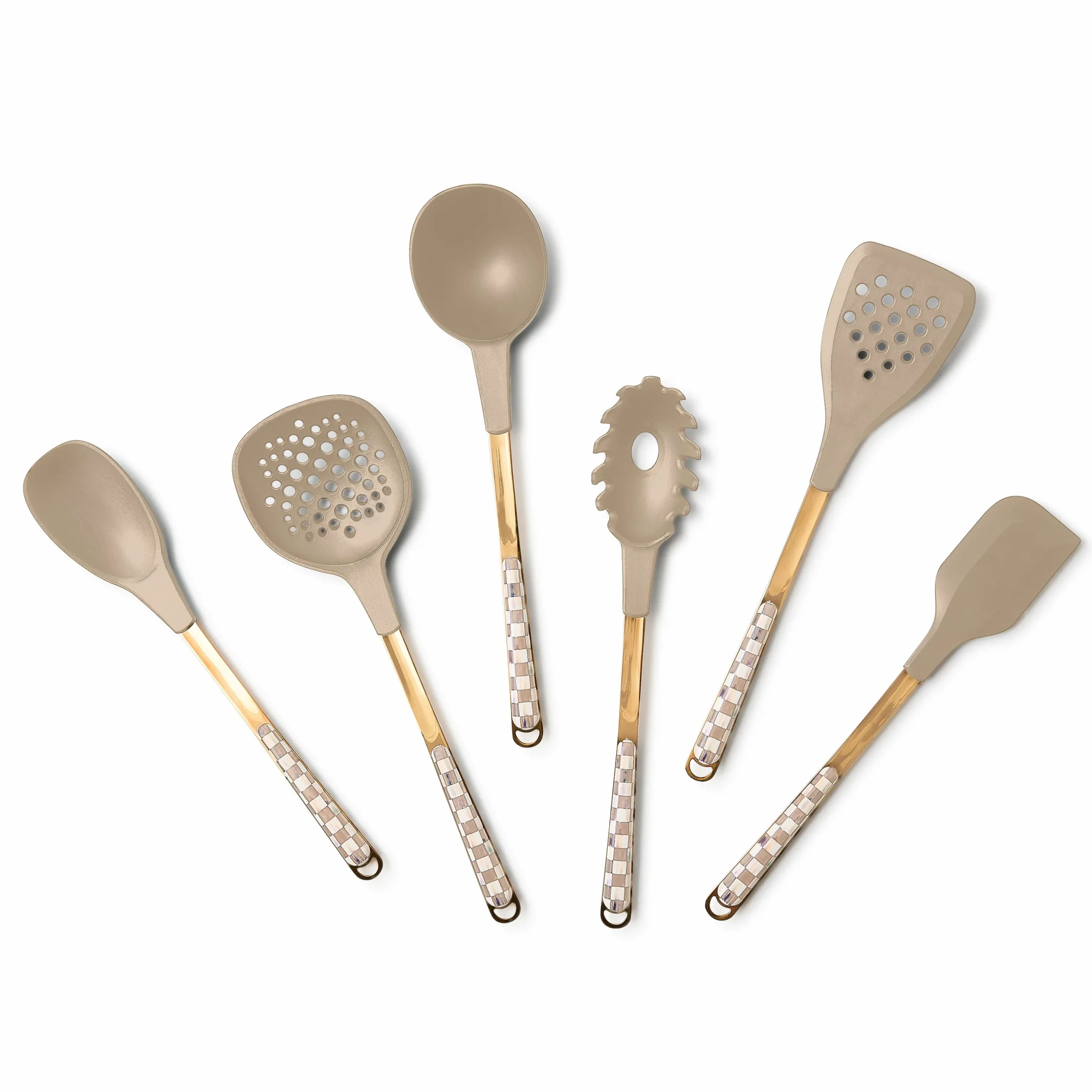 Mocha Check Pasta Spoon