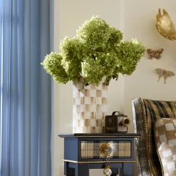 Mocha Check Pillar Vase