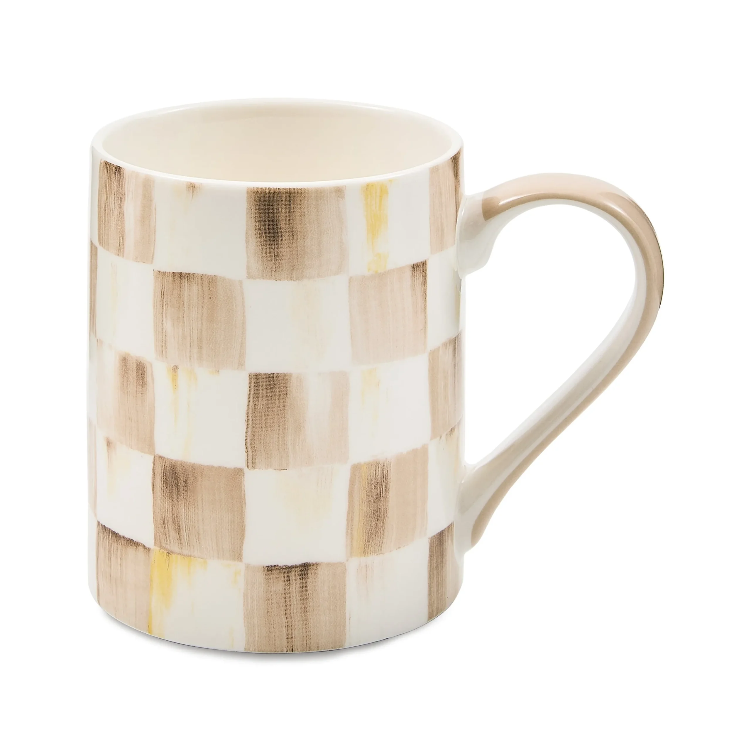 Mocha Check Porcelain Mug