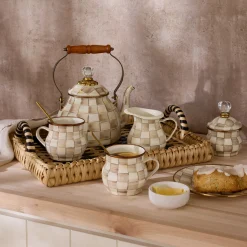 Mocha Check 2 Quart Tea Kettle