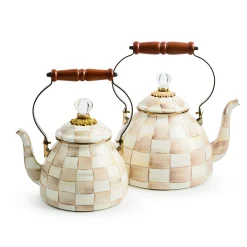 Mocha Check 3 Quart Tea Kettle