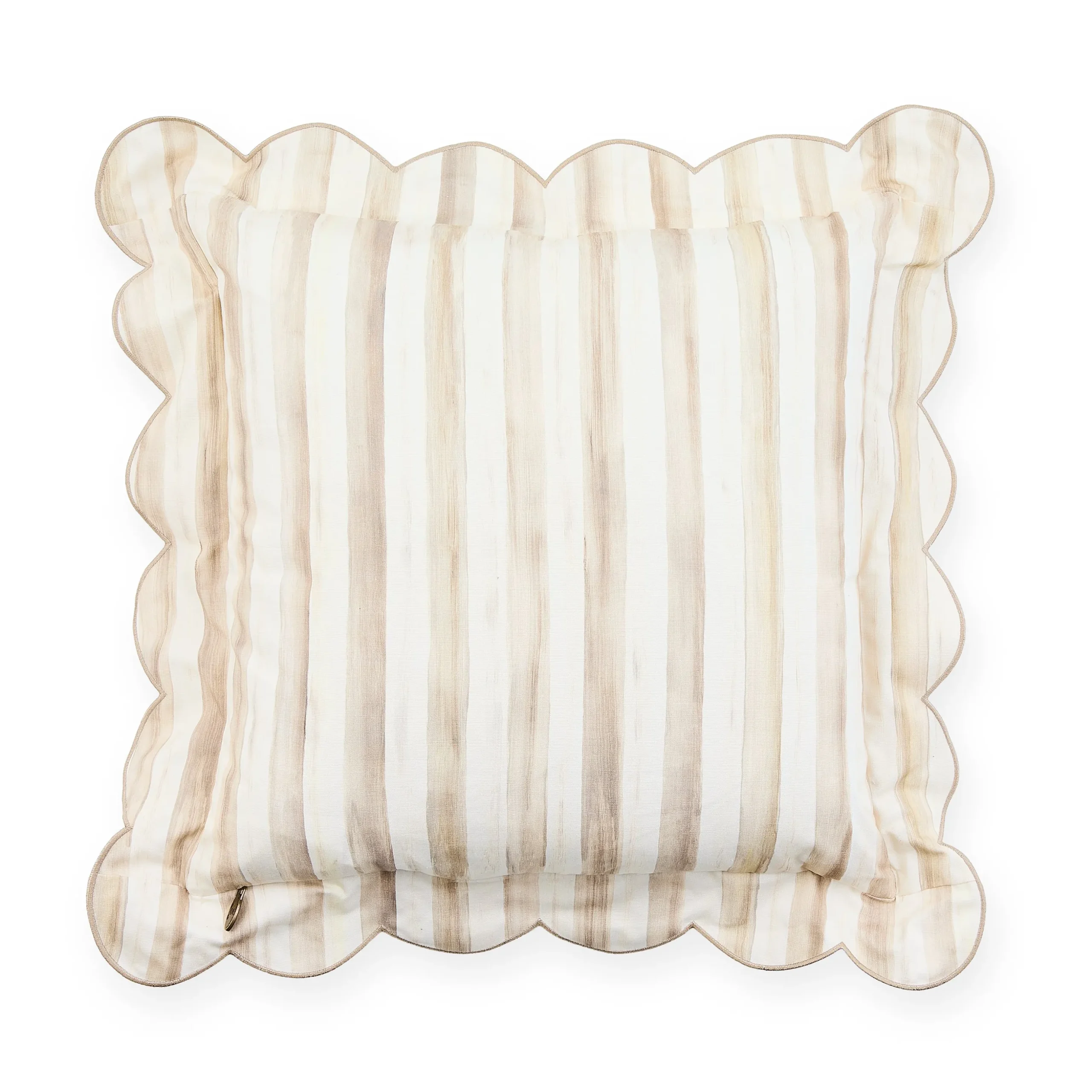 Mocha Check Reversible Scalloped Throw Pillow