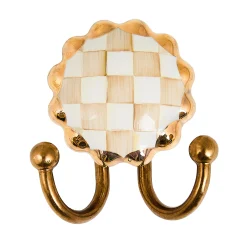 Mocha Check Round Hook