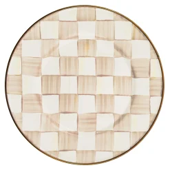 Mocha Check Salad Plate