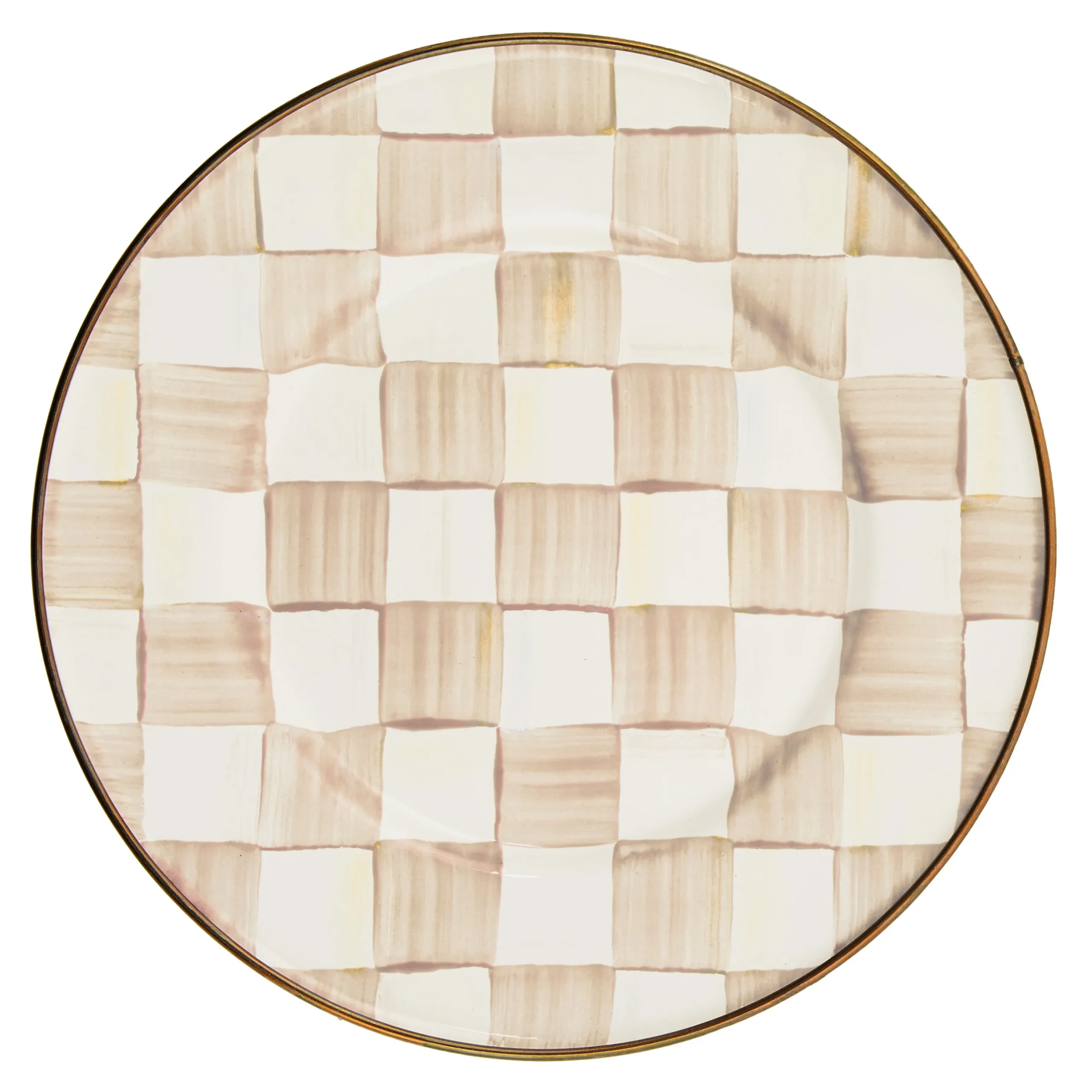 Mocha Check Salad Plate