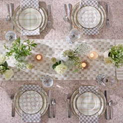 Mocha Check Salad Plate