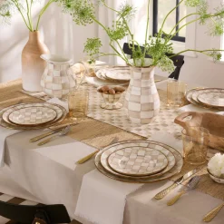 Mocha Check Salad Plate