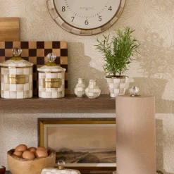 Mocha Check Salt & Pepper Shakers