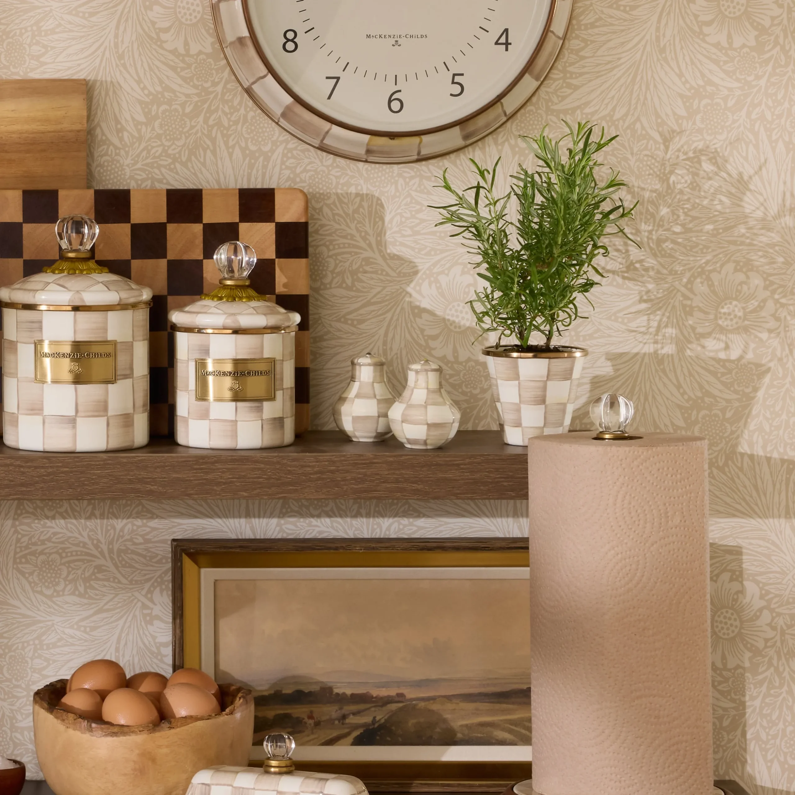 Mocha Check Salt & Pepper Shakers