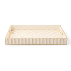 Mocha Check Serving Tray