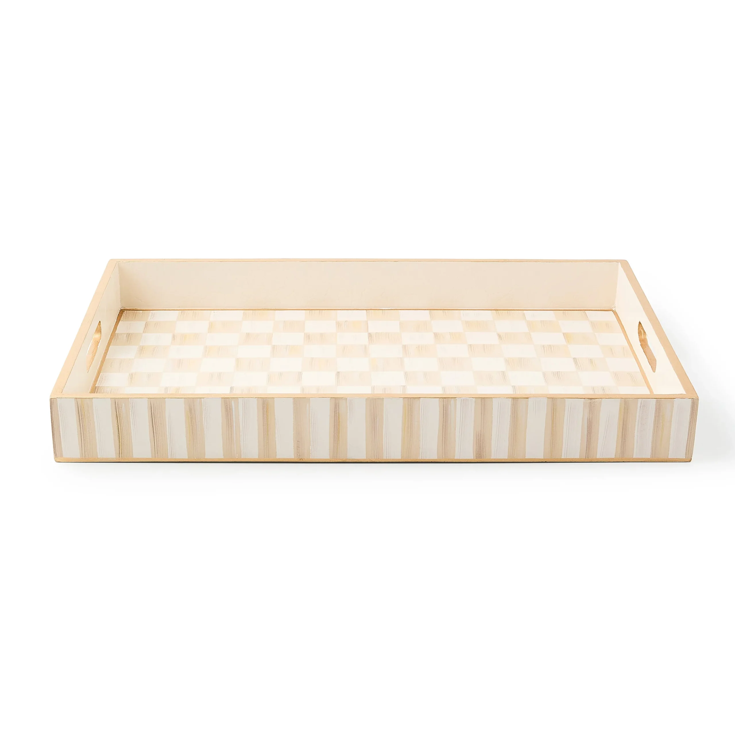 Mocha Check Serving Tray