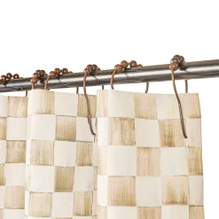 Mocha Check Shower Curtain