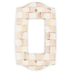 Mocha Check Single Rocker Switch Plate