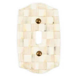 Mocha Check Single Toggle Switch Plate