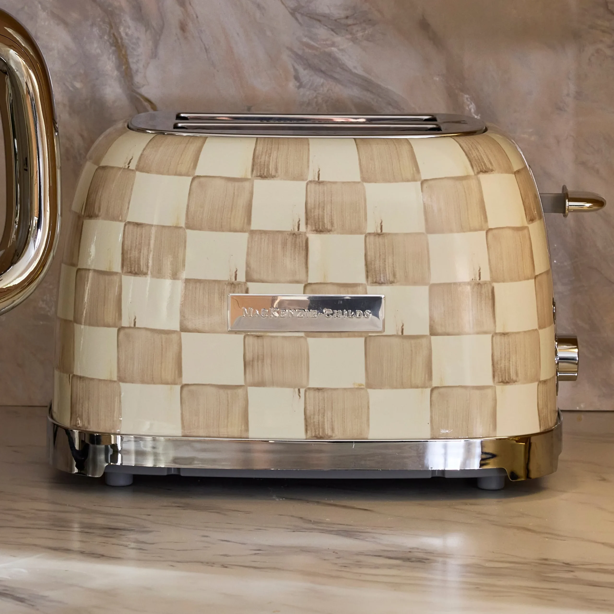 Mocha Check 2-Slice Toaster