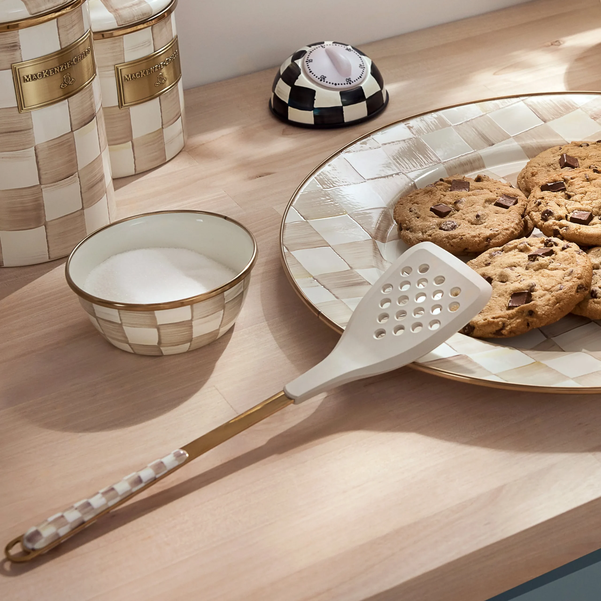 Mocha Check Slotted Spatula