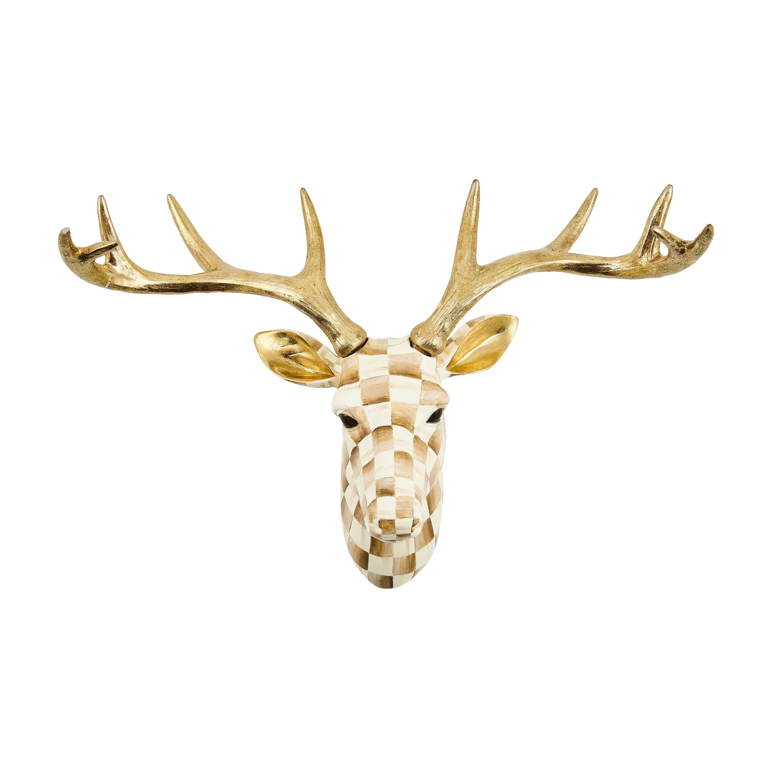 Mocha Check Small Deer Wall Decor