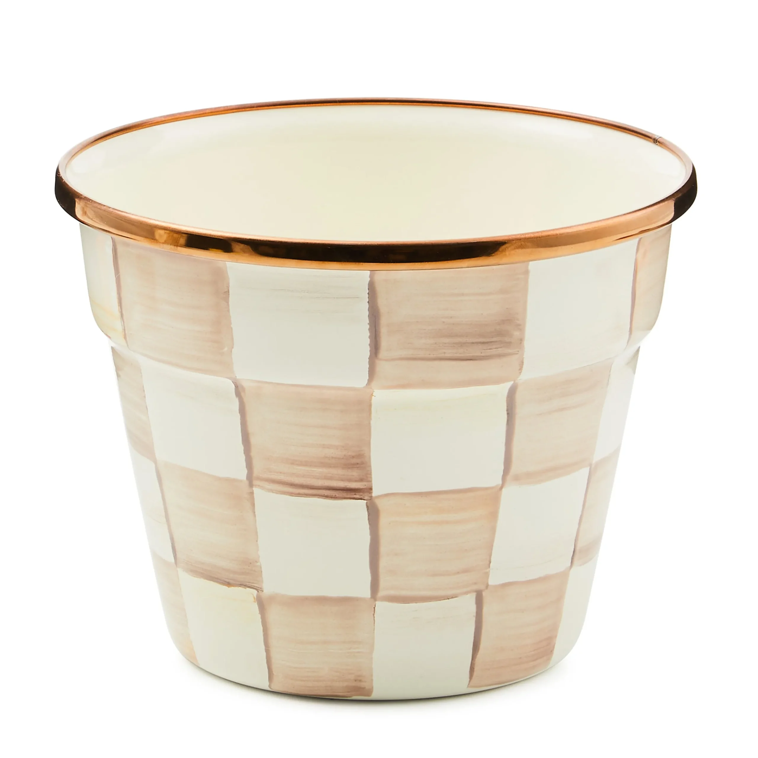 Mocha Check Small Garden Pot
