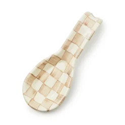Mocha Check Spoon Rest