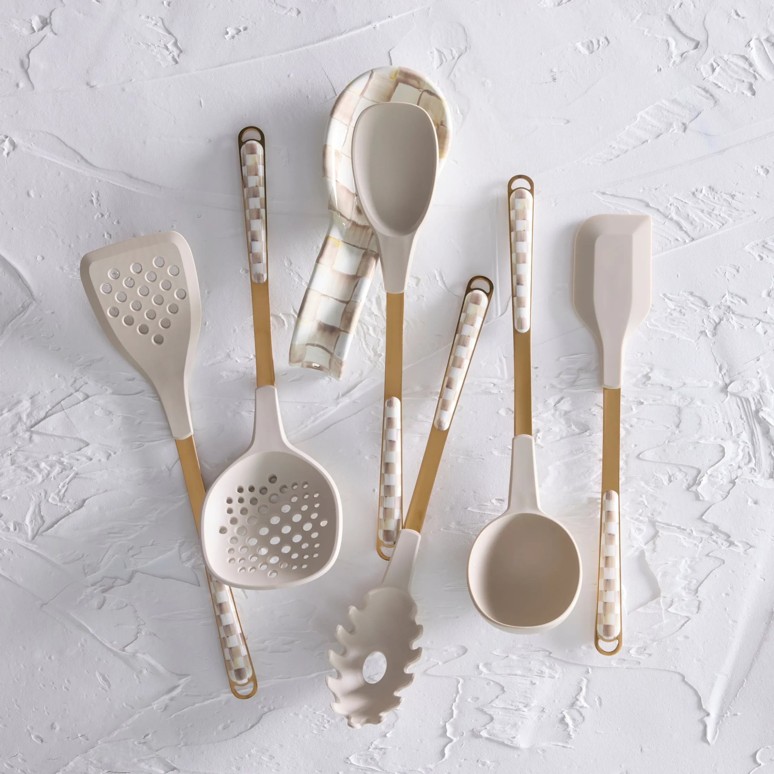 Mocha Check Spoon Rest
