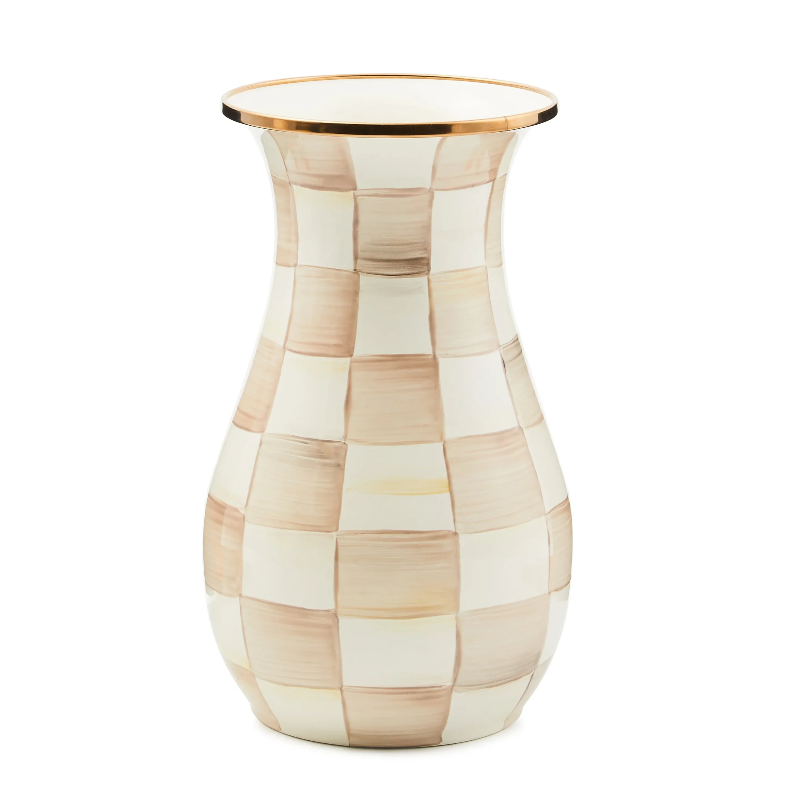 Mocha Check Tall Vase