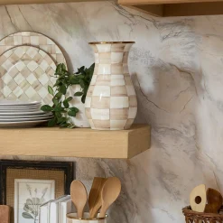 Mocha Check Tall Vase