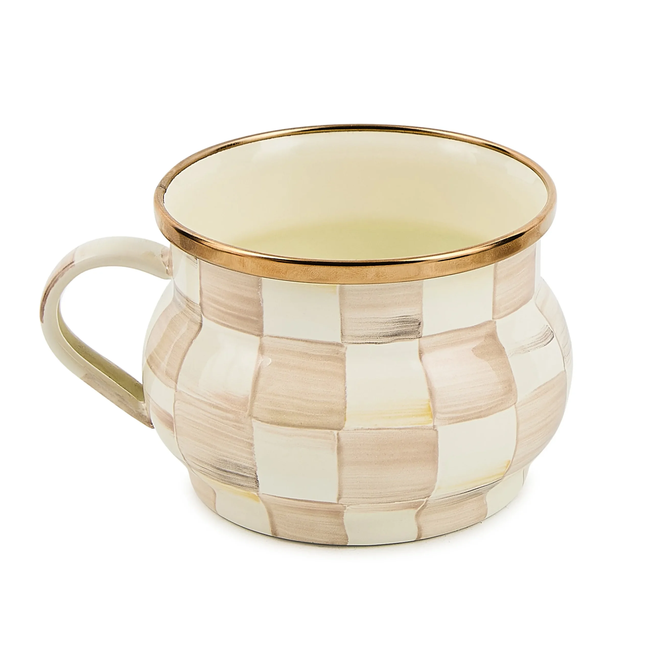 Mocha Check Teacup
