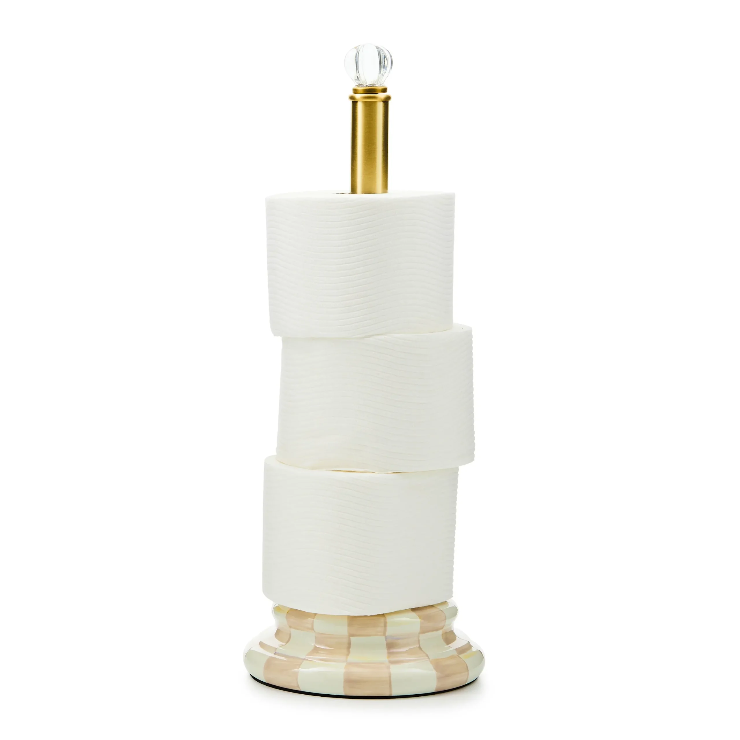 Mocha Check Toilet Tissue Storage