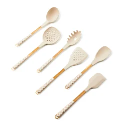 Mocha Check Utensil Caddy Set